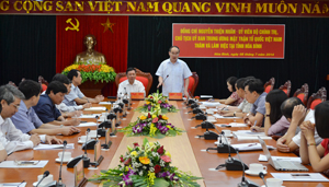 Đồng chí Nguyễn Thiện Nhân, Ủy viên Bộ Chính trị, Chủ tịch UBT.Ư MTTQ Việt Nam phát biểu tại buổi làm việc.